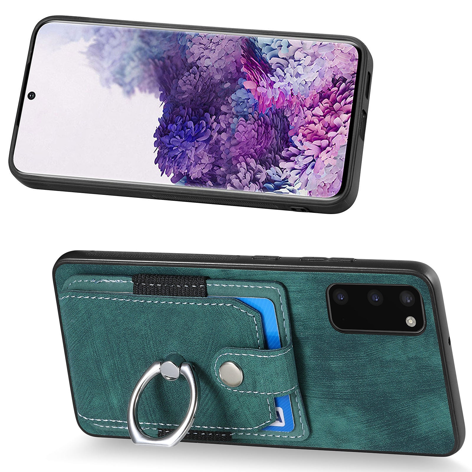 For Samsung Galaxy S20 4G / 5G Ring Holder Phone Case Anti-Shock Kickstand PU Leather PC TPU Card Slot Cover For Samsung Galaxy S20 4G / 5G Ring Holder Phone Case Anti-Shock Kickstand PU Leather PC TPU Card Slot Cover